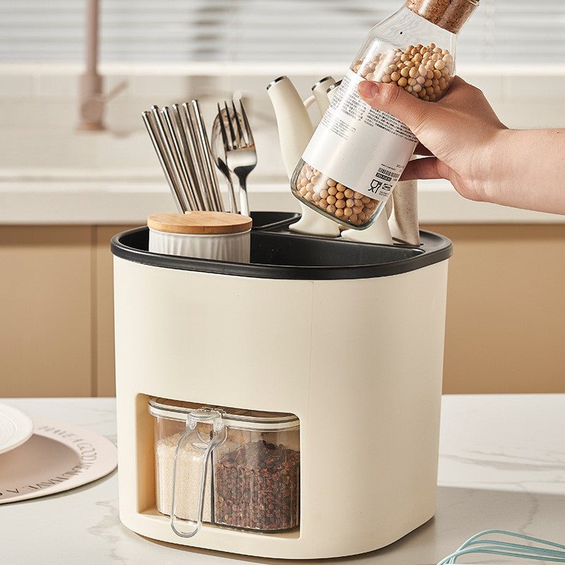 360° Rotating Multifunctional Kitchen Storage Holder for Cutlery and Spices