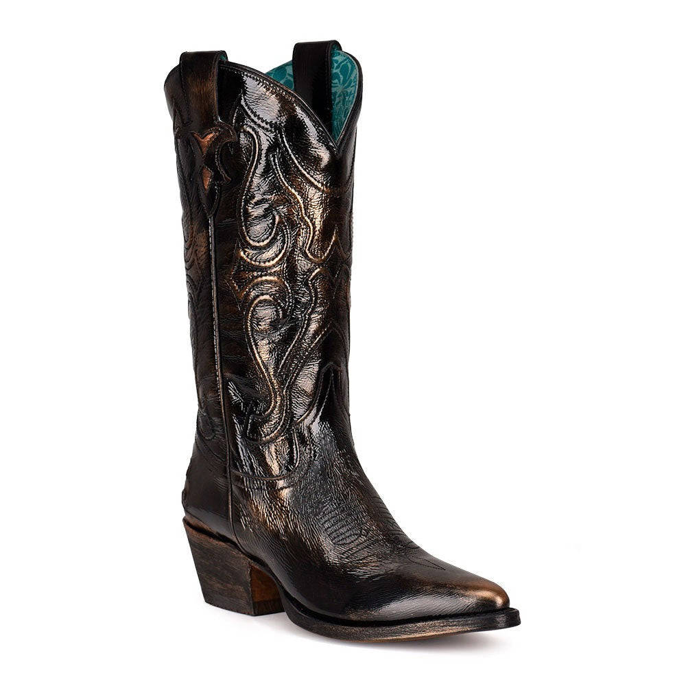Corral Womens Black Bronze Cowgirl Boots
