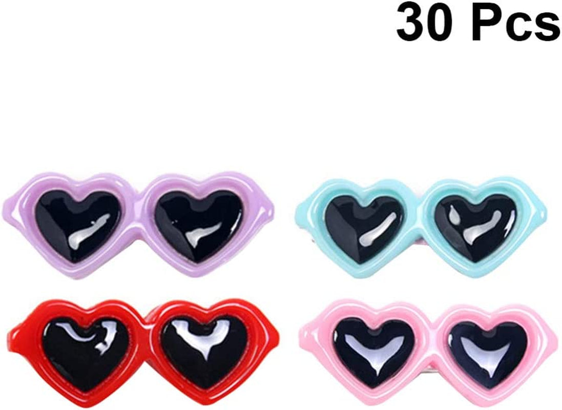 POPETPOP Pet Dog Bows Hair Clips - Cute Heart Sunglasses Design for Puppies