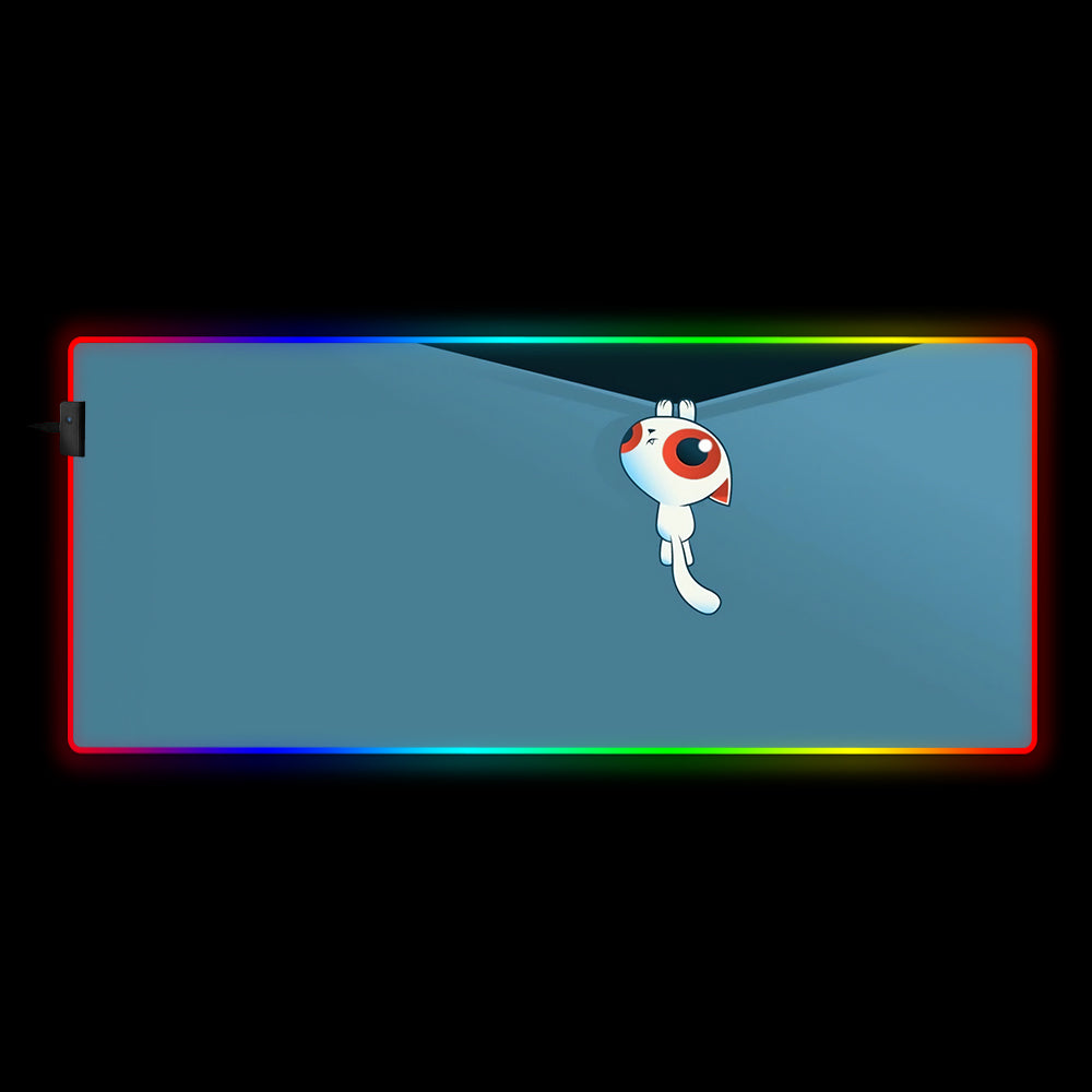 Hang in There Design RGB Gaming Mouse Pad with LED Light Modes