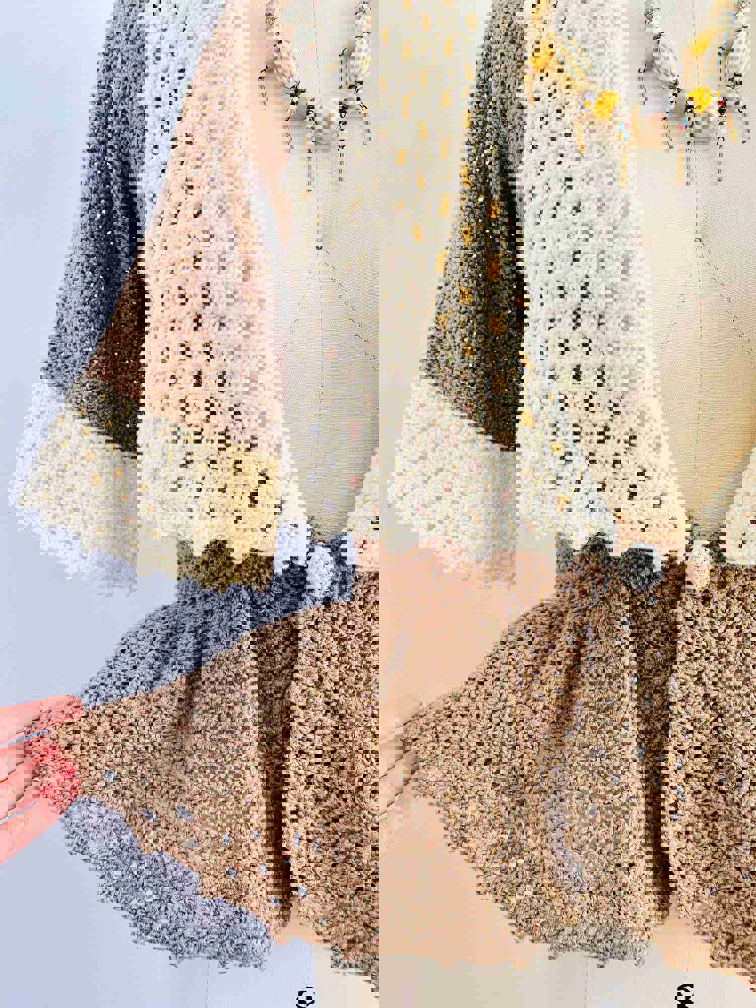 Vintage 1930s Knitted Cardigan Crochet Jacket with Rhinestone Button