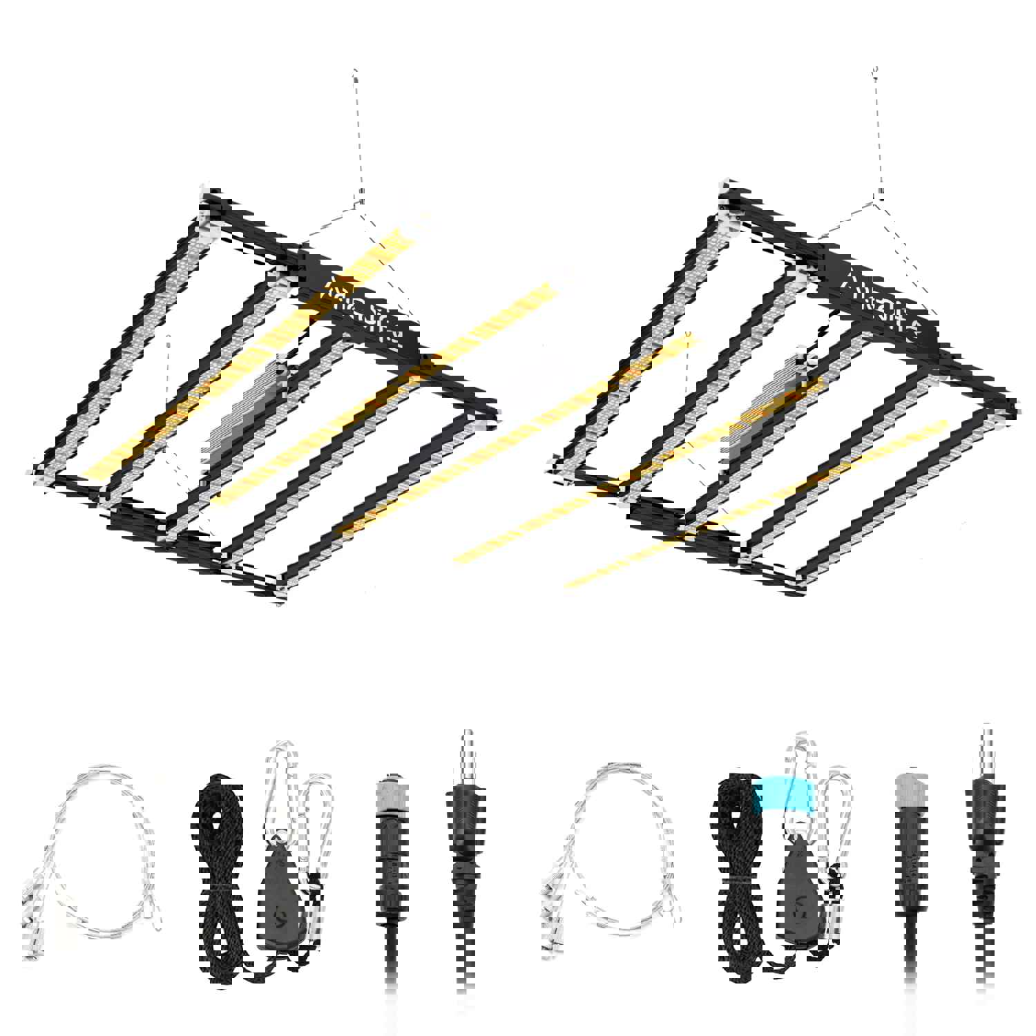 Stretchable LED Grow Lights 730W Full Spectrum Lamp For Indoor/Tent Use (730W Black)