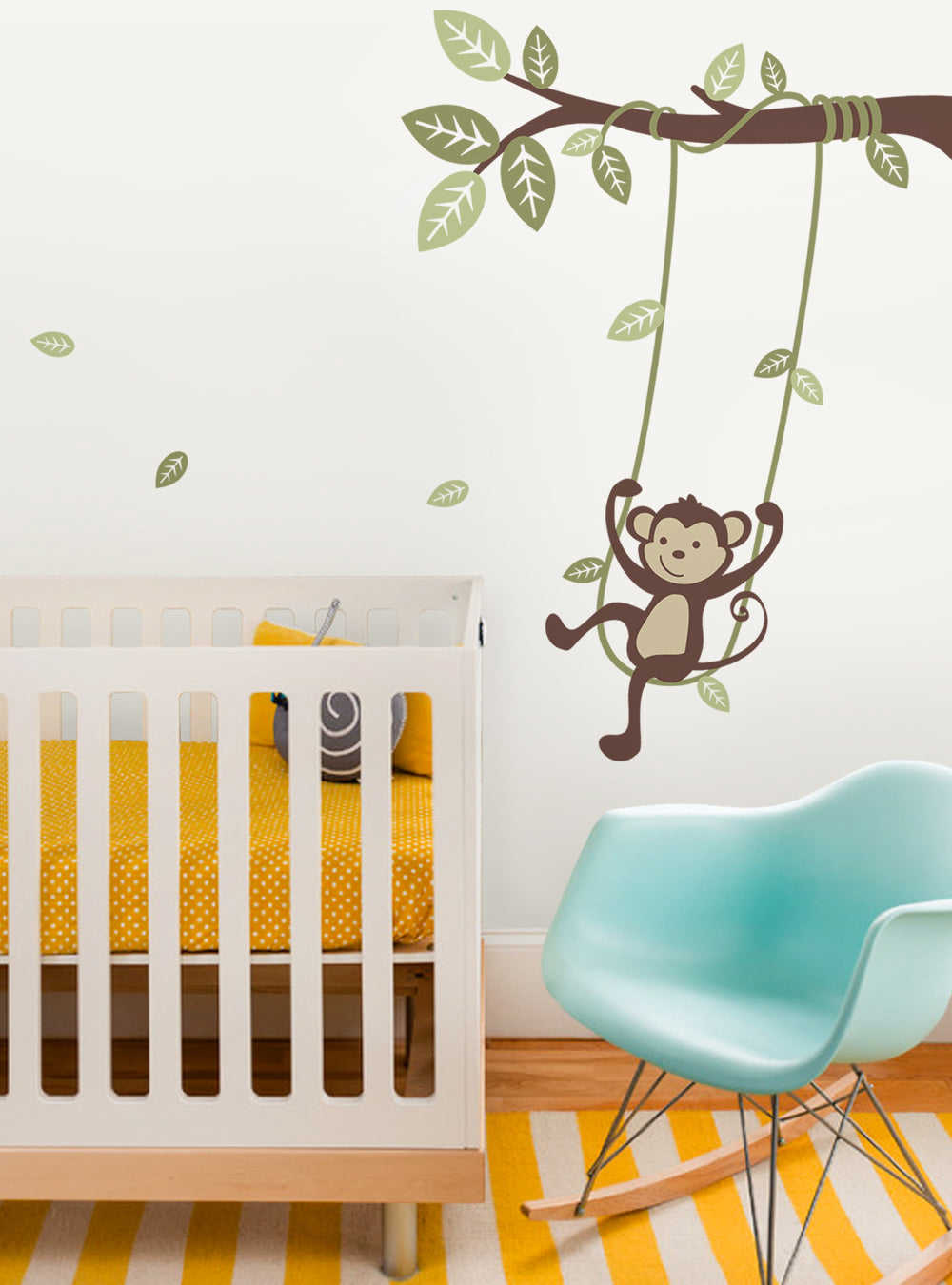 Monkey on a Swing Wall Decal - Adorable Nursery Decor