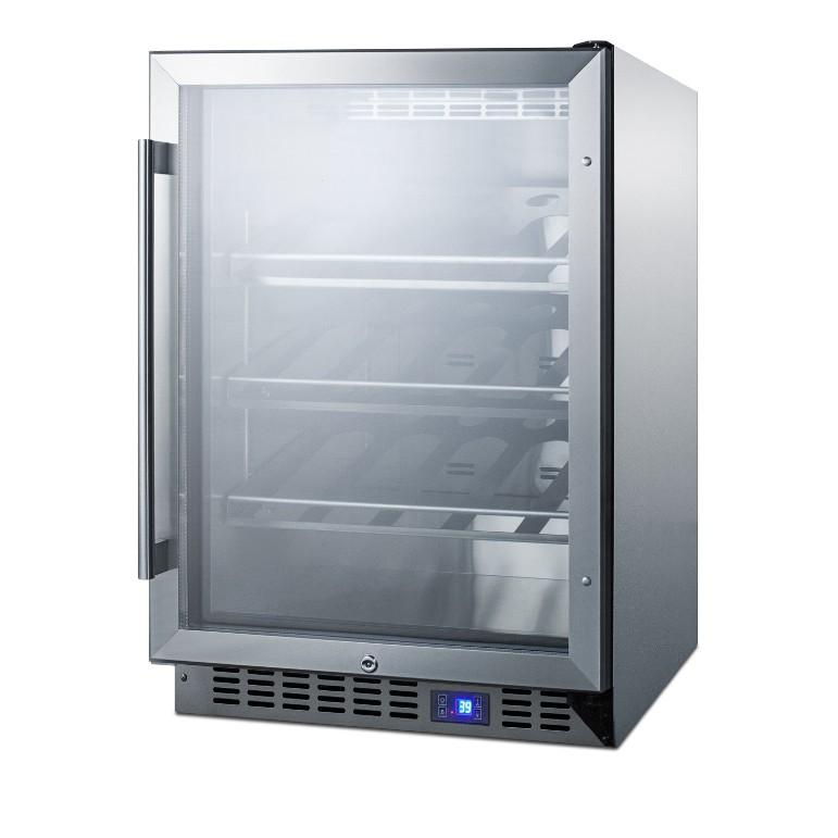 Summit SCR611GLOSCH 24 Stainless Steel 20 Bottle Outdoor Commercial Wine Cellar
