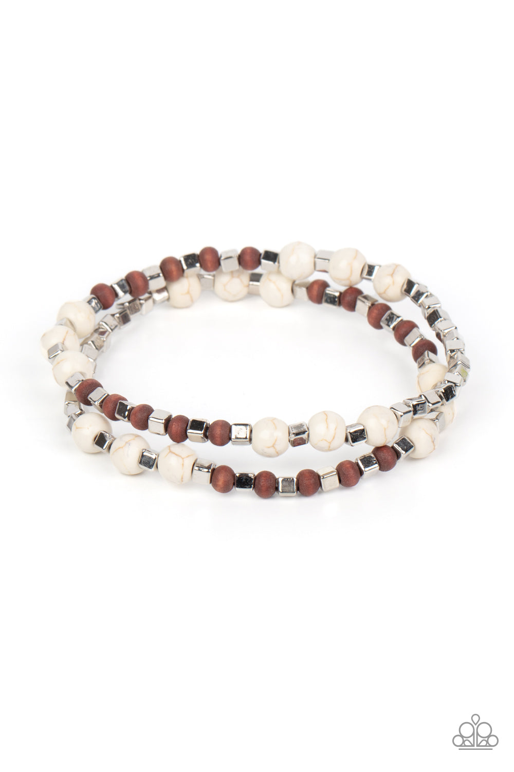 Backcountry Beauty - White Stretch Bracelet Pair
