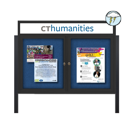 Freestanding 2-Door Enclosed Outdoor Bulletin Board 40 x 50 with Posts | Weatherproof Message Display