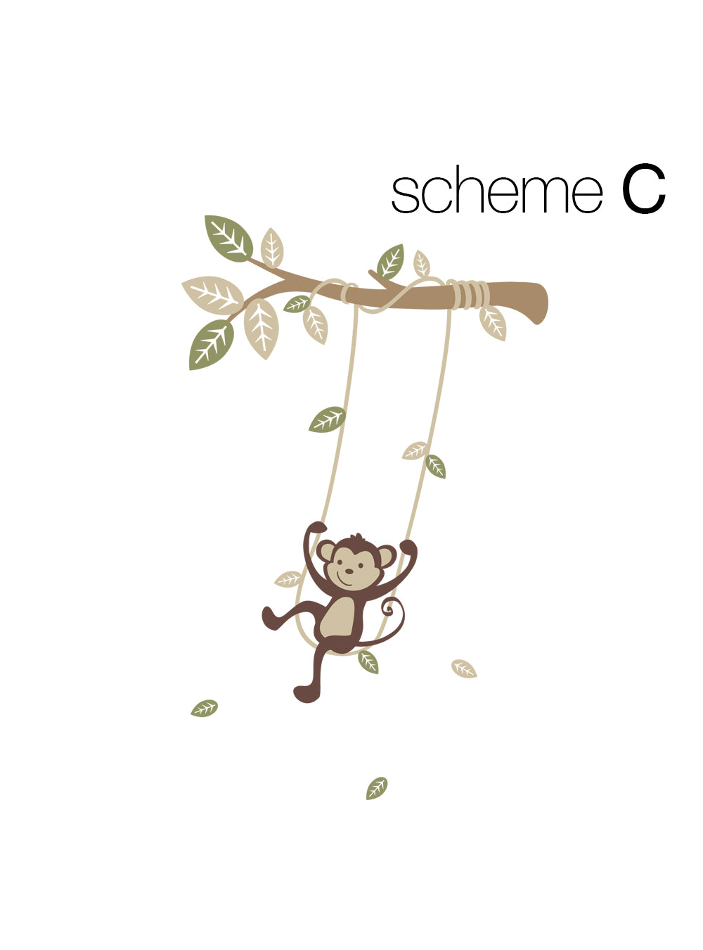 Monkey on a Swing Wall Decal - Adorable Nursery Decor