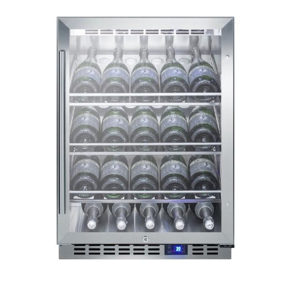 Summit SCR611GLOSCH 24 Stainless Steel 20 Bottle Outdoor Commercial Wine Cellar