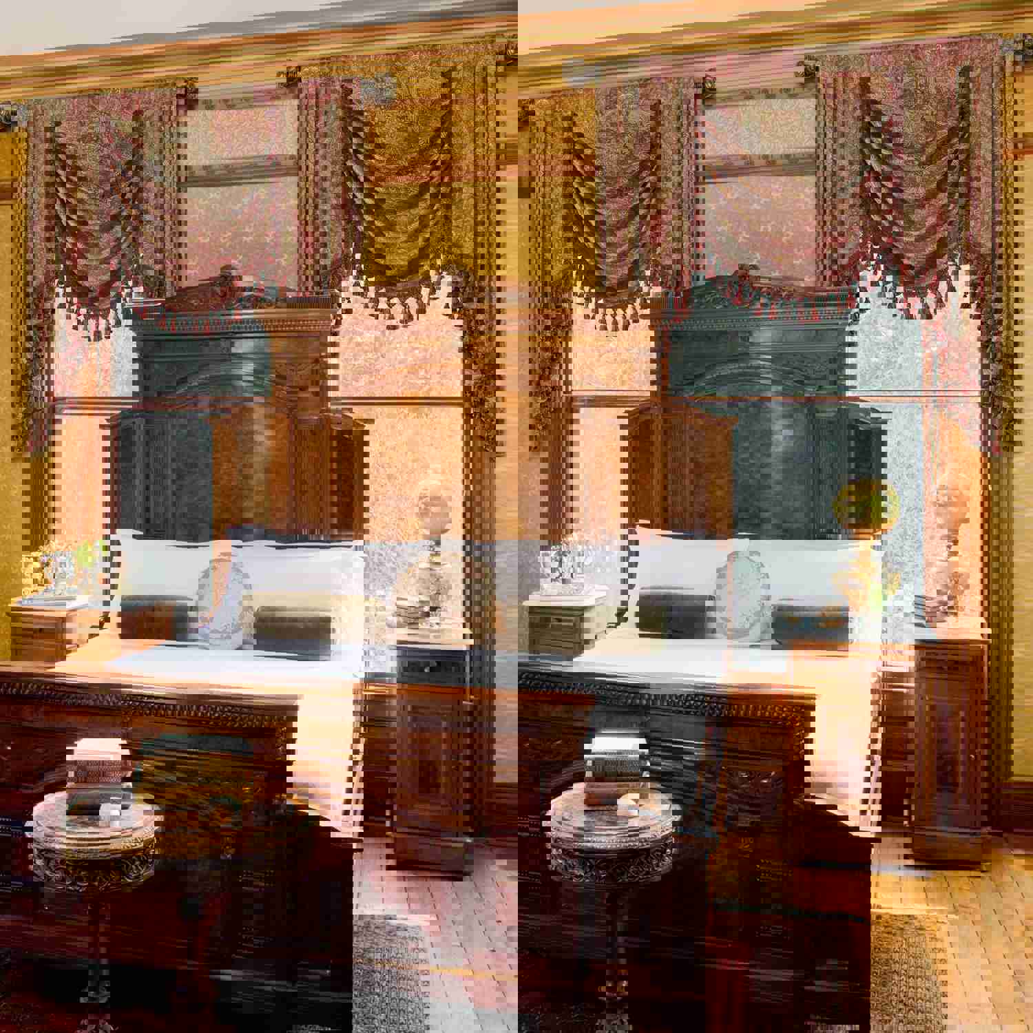 Atina Swag Valance - Vintage Pattern Window Drape