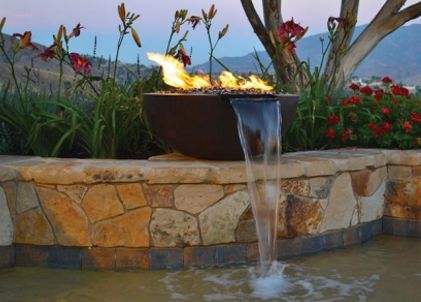 Legacy Round Fire & Water Bowl with Electronic Ignition - Free Cover [Fire by Design]
