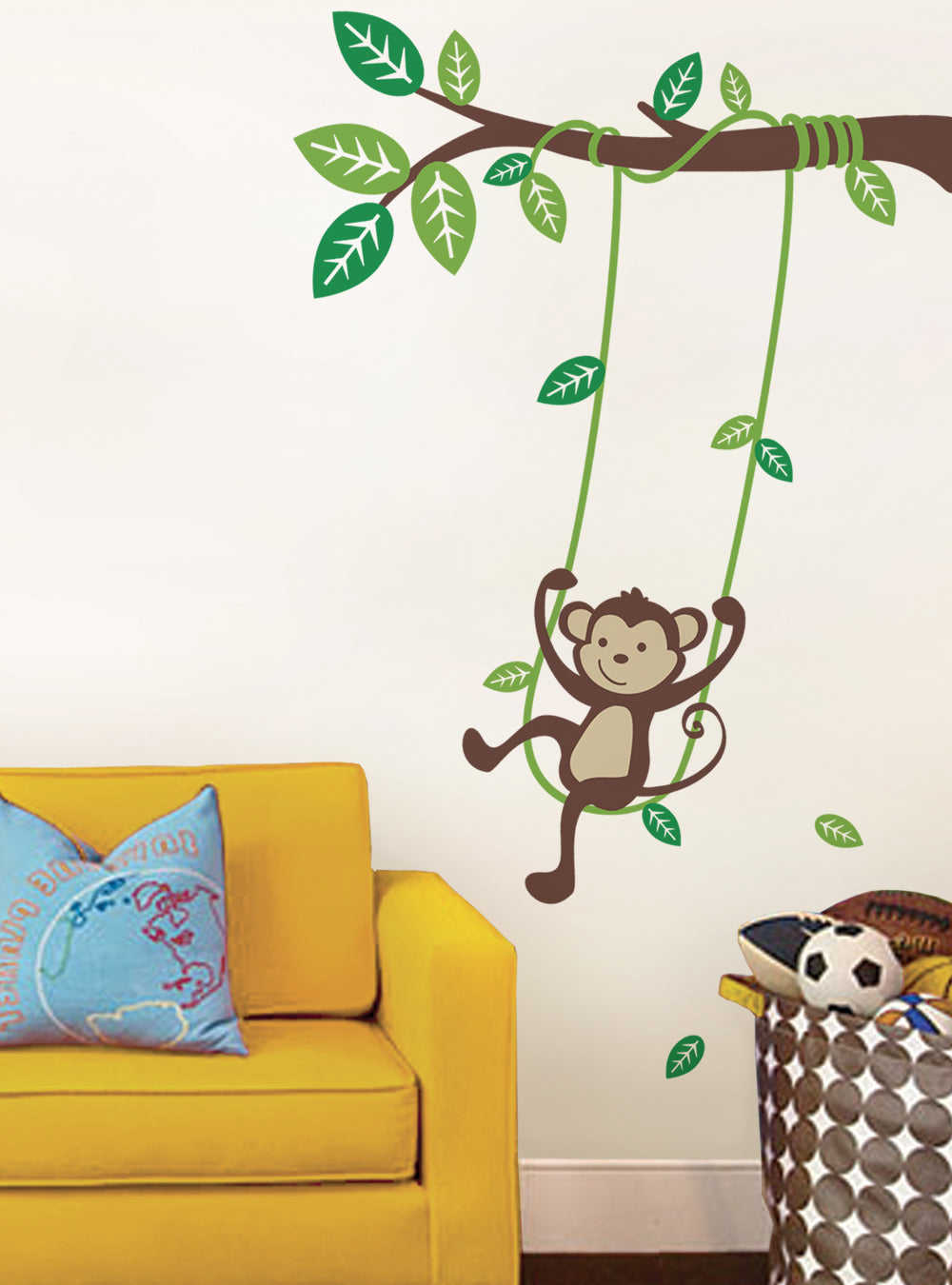 Monkey on a Swing Wall Decal - Adorable Nursery Decor