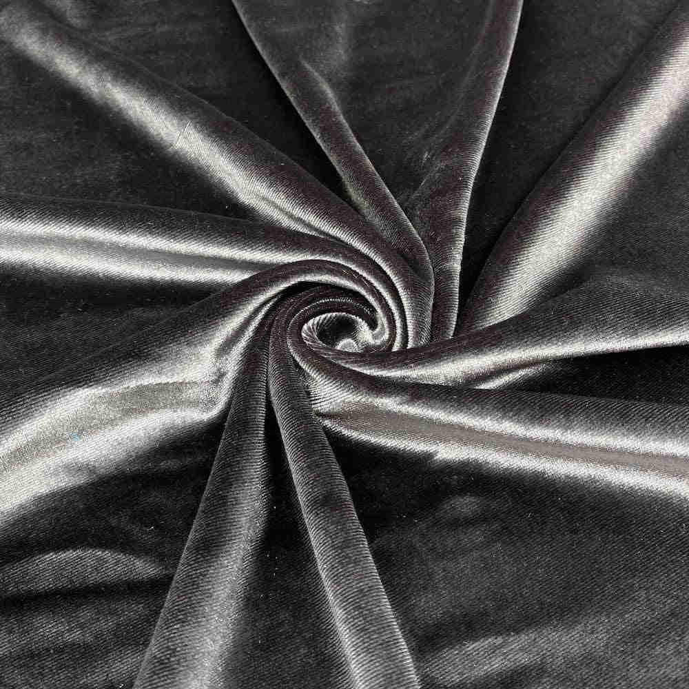 Stretch Velvet Fabric - Charcoal - 60" Wide for Sewing, Apparel, and Crafts