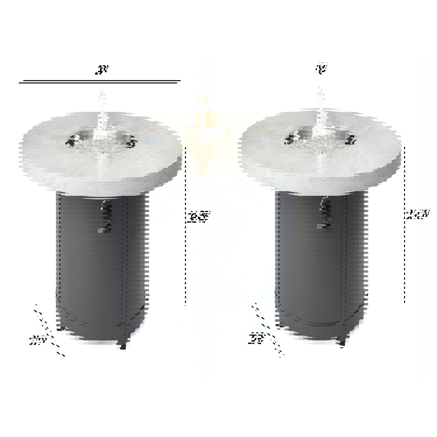 Beacon Round Gas Fire Pit Table