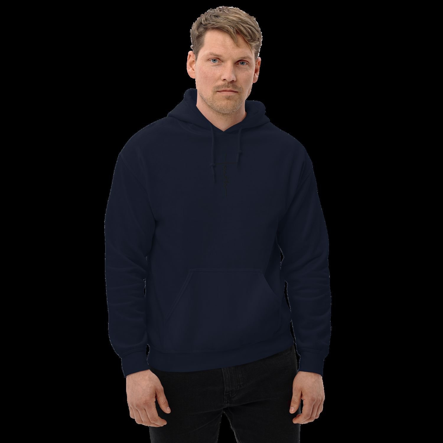 FAITH CROSS Black Stitch (Hebrews 11:1) - EMBROIDERY Unisex Hoodie