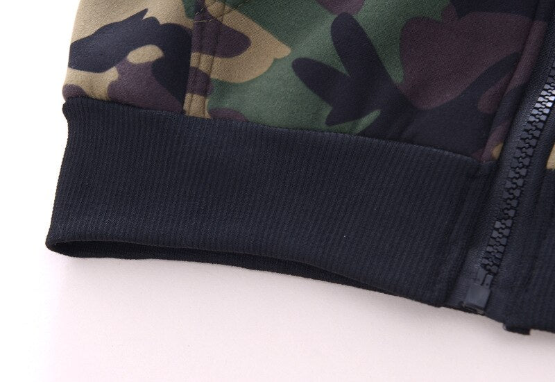 IENENS Winter Boys Girls Warm Military Camouflage Hooded Coat & Pants Set