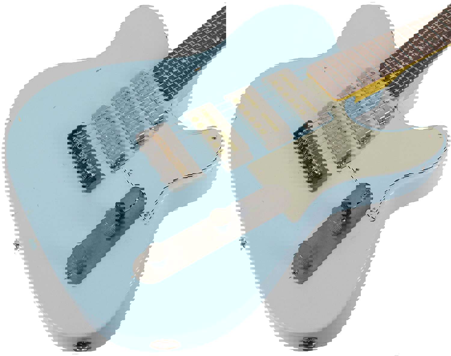 Nash GF-3 Gold Foil Guitar, Sonic Blue, Light Aging