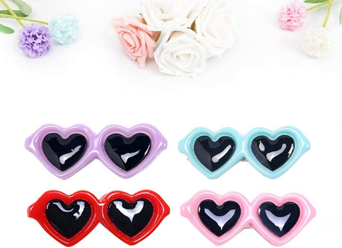 POPETPOP Pet Dog Bows Hair Clips - Cute Heart Sunglasses Design for Puppies