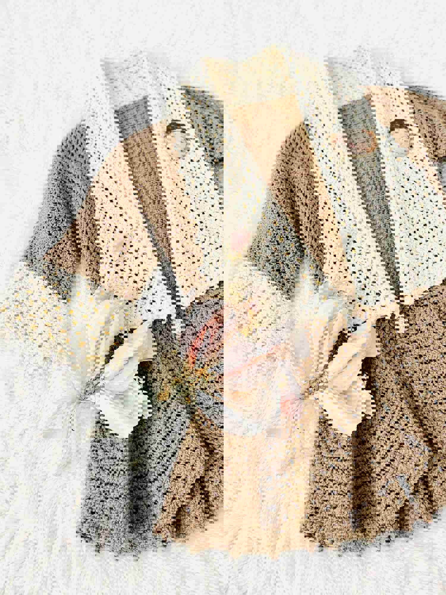 Vintage 1930s Knitted Cardigan Crochet Jacket with Rhinestone Button