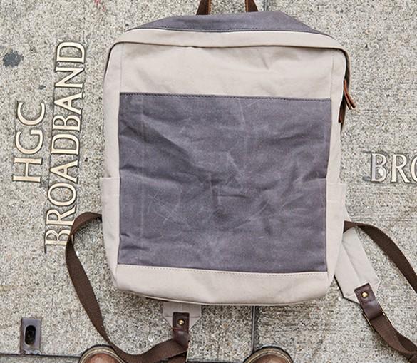 Canvas Gray Mens Cool Backpack - Durable Travel & School Bag