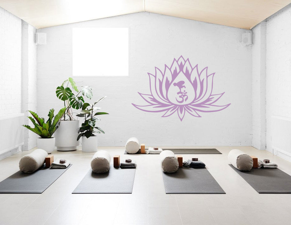 Lotus Flower Yoga Wall Sticker Decal Stencil Silhouette ST149 - 3 Sizes & Multiple Colors