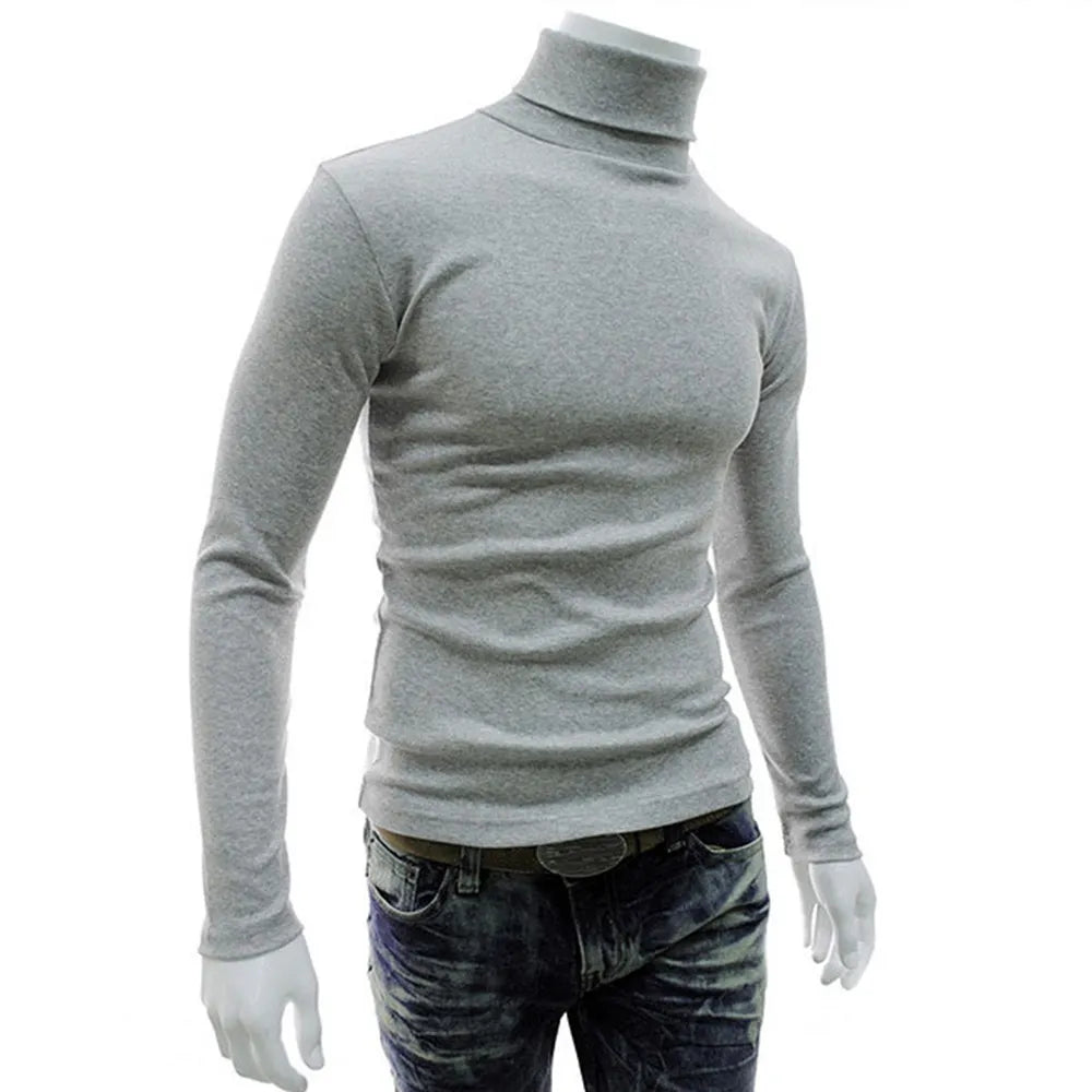 Nukty New Mens Slim Turtleneck Long Sleeve Pullover Sweater