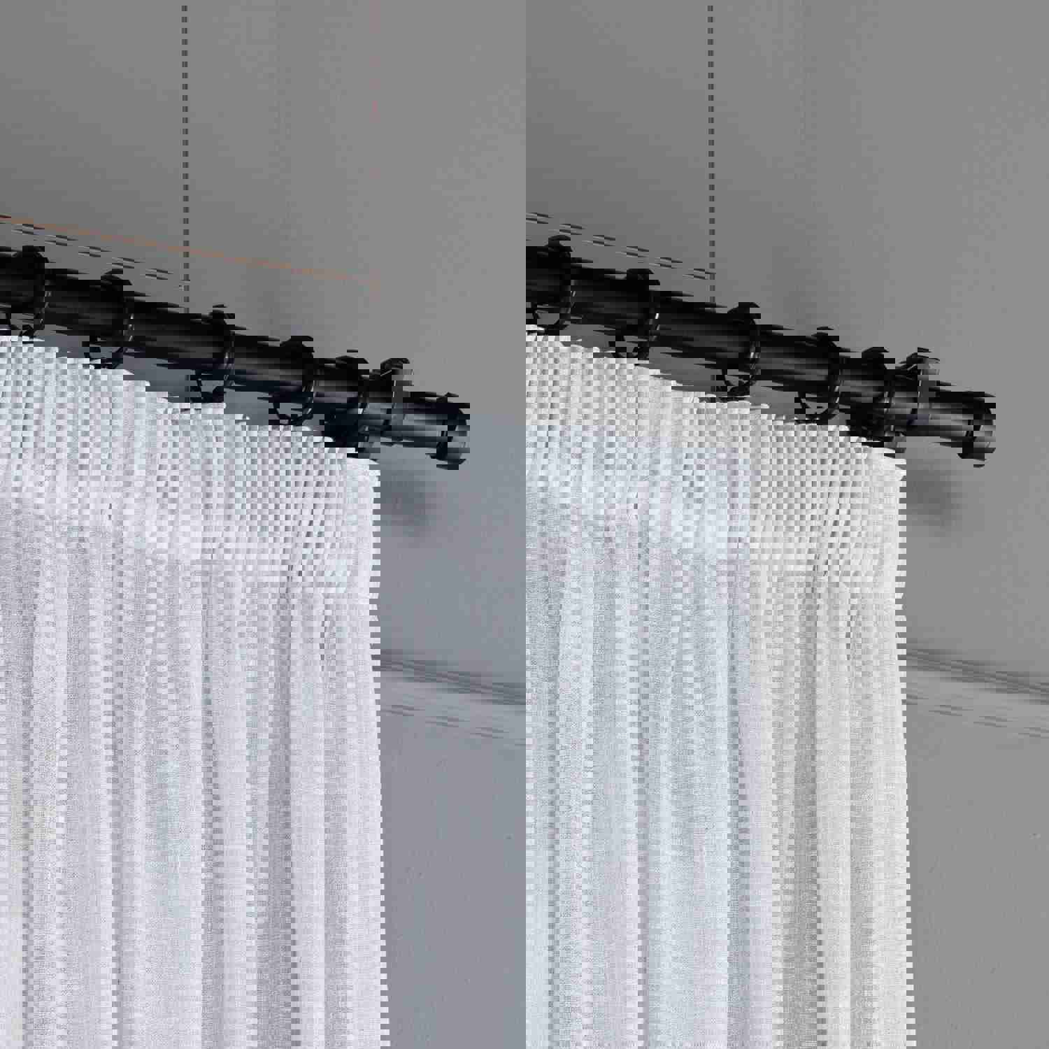 Custom Pencil Pleated Linen Sheer Curtain - 8 Color Options, Adjustable Drapery for Bedroom & Living Room