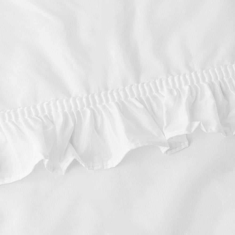 Classic Narrow Ruffle 3 Rod Pocket Swag Curtain Panel 86 X 38 White by Ellis
