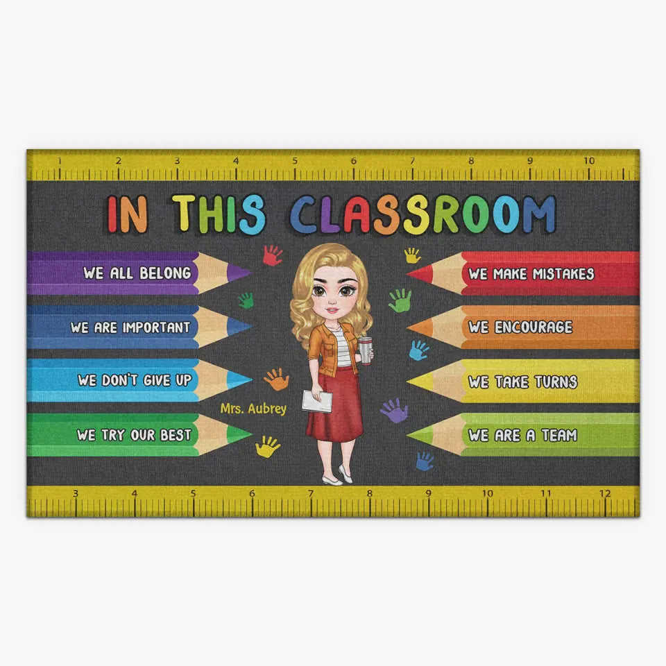 Personalized Custom Doormat - Teachers Day, Birthday Gift For Teacher - In This Class