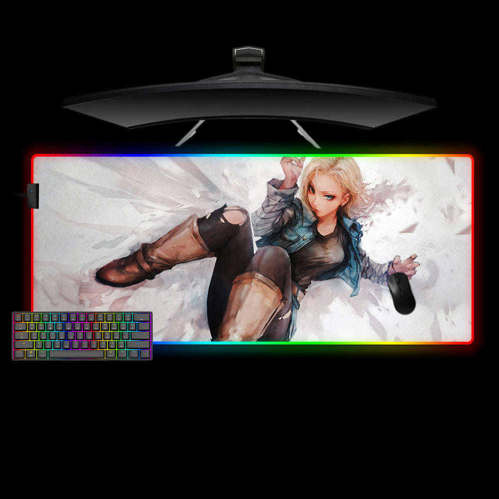 Dragon Ball C-18 RGB Gaming Mouse Pad with LED Strip