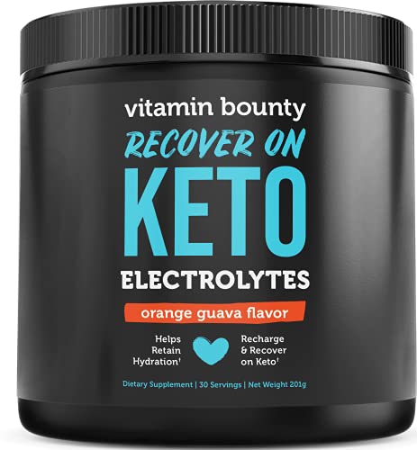 Keto Electrolytes Drink Mix - Tropical Orange Guava Flavor, Sugar Free, 0 Net Carbs
