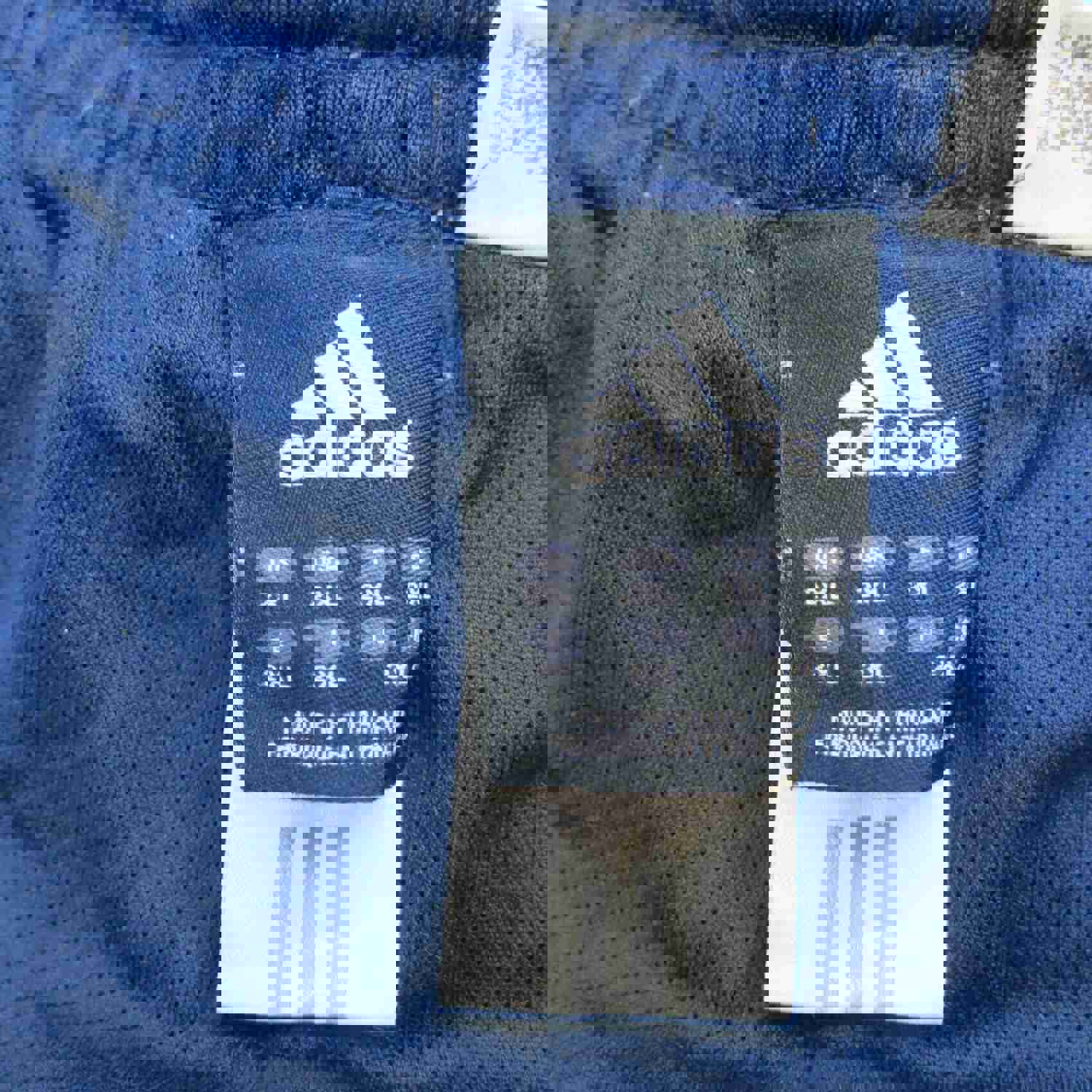 Adidas Men's 2XL Blue Mesh Athletic Shorts with Elastic Waist & Climalite Technology