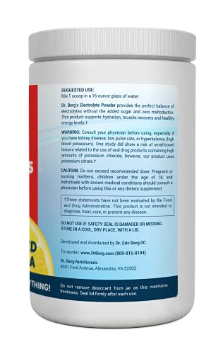 Dr. Berg's Electrolyte Powder, Lemonade PLUS - Keto Friendly Hydration Drink Mix