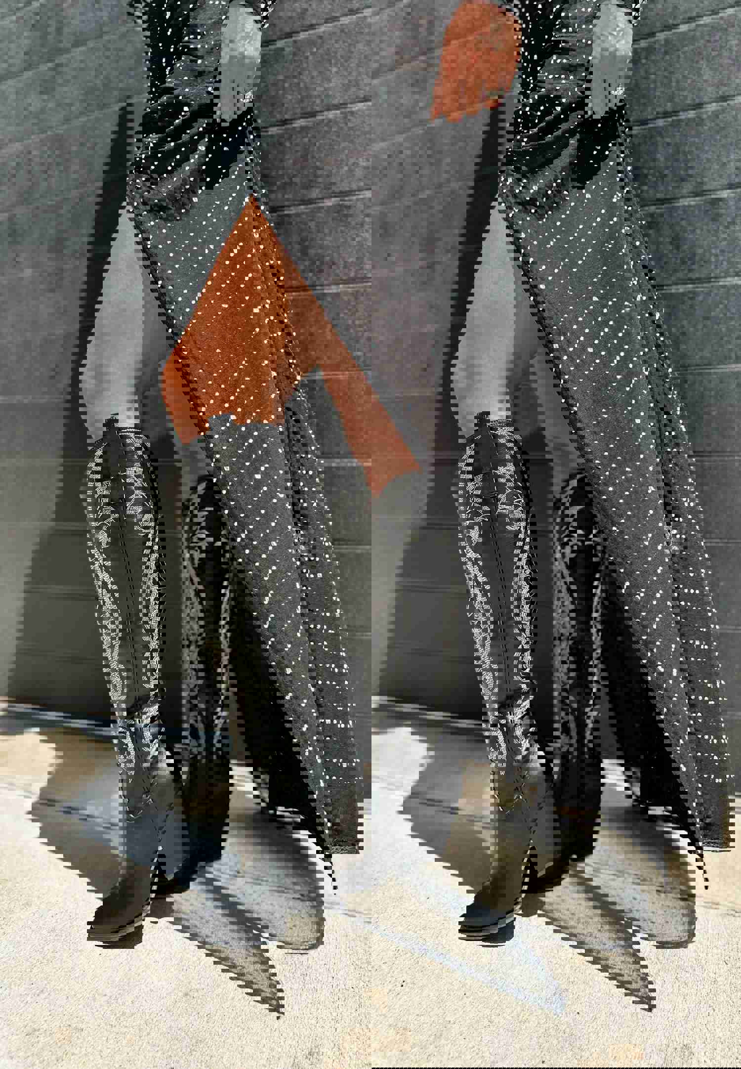 Astrid Knee High Black Cowgirl Boots