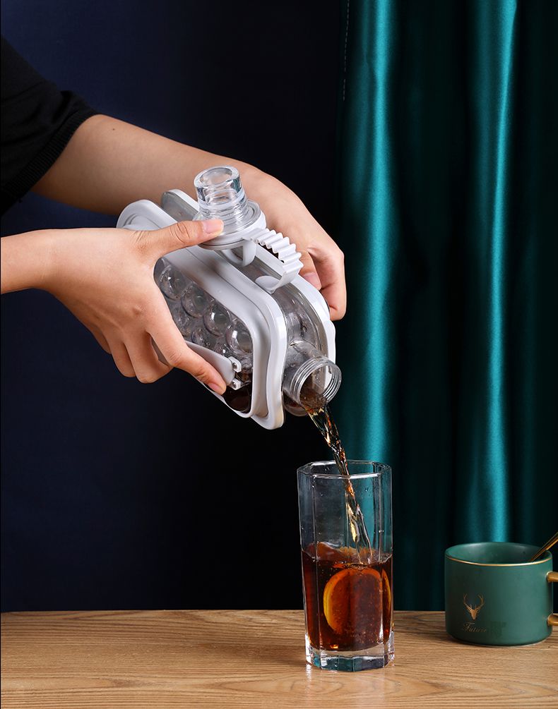 Vacane Ice Kettle Ice Ball Maker 2-In-1 Cold Water Bottle with Ice Cube Mold