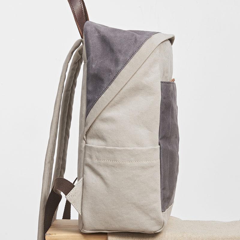 Canvas Gray Mens Cool Backpack - Durable Travel & School Bag
