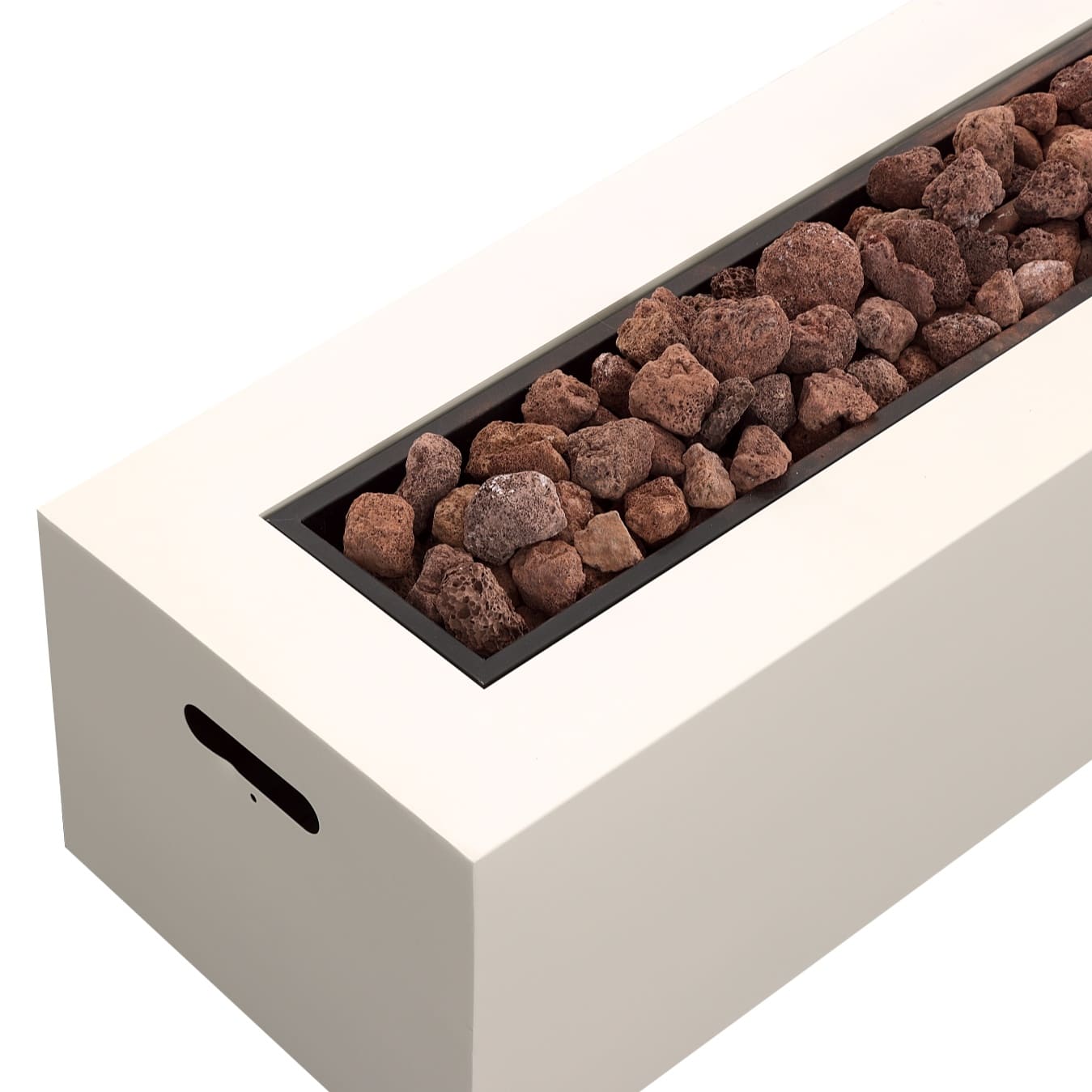 Gas Steel 48 Rectangular Fire Pit - Cream