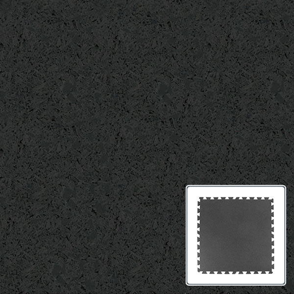 Amorim Rubber Sports Tile - Black - 36x36 - Durable & Non-Skid Flooring