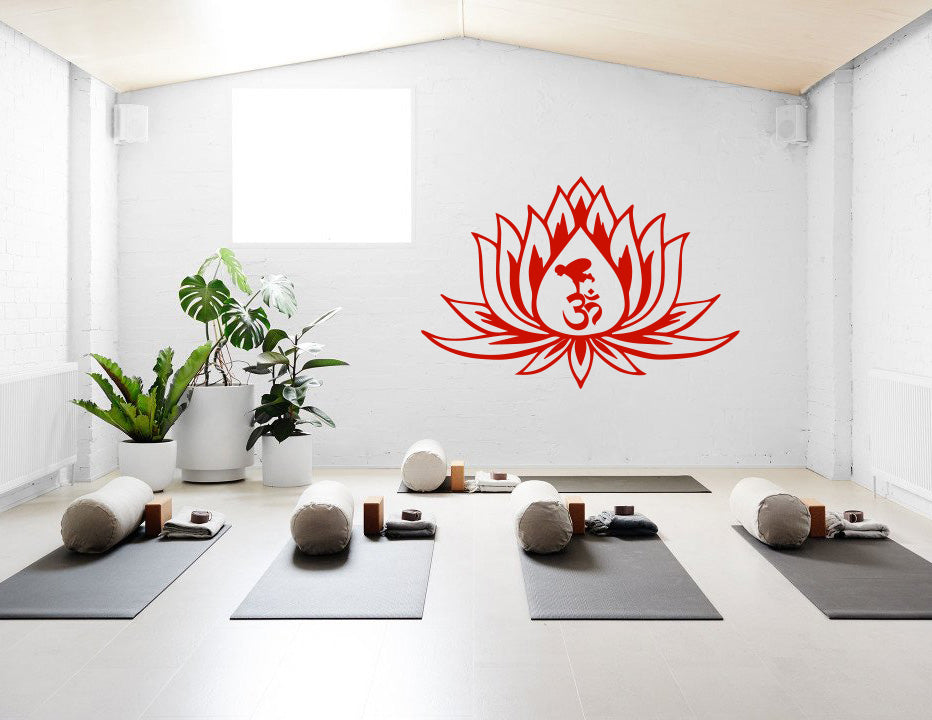 Lotus Flower Yoga Wall Sticker Decal Stencil Silhouette ST149 - 3 Sizes & Multiple Colors