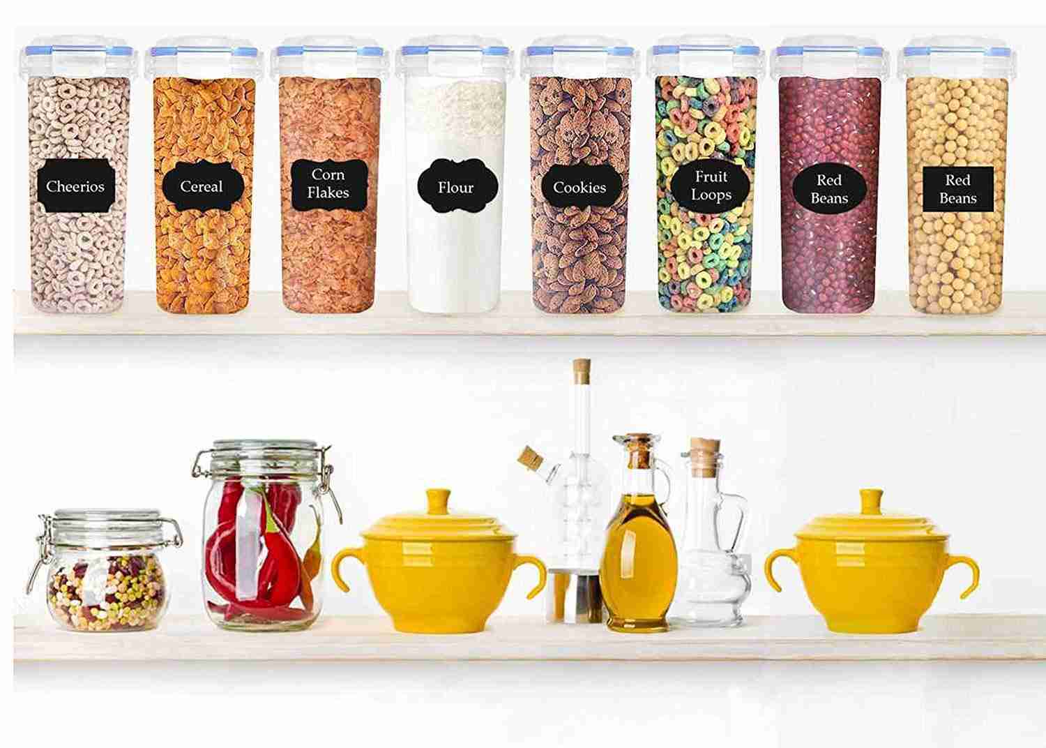 Teja’s Airtight Plastic Dry Food Storage Containers - BPA Free, 4 Side Locking System for Sugar, Pulses, Nuts & Snacks