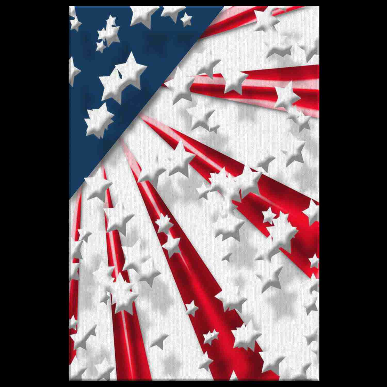 PATRIOTIC FLAG N STARS - CANVAS ART