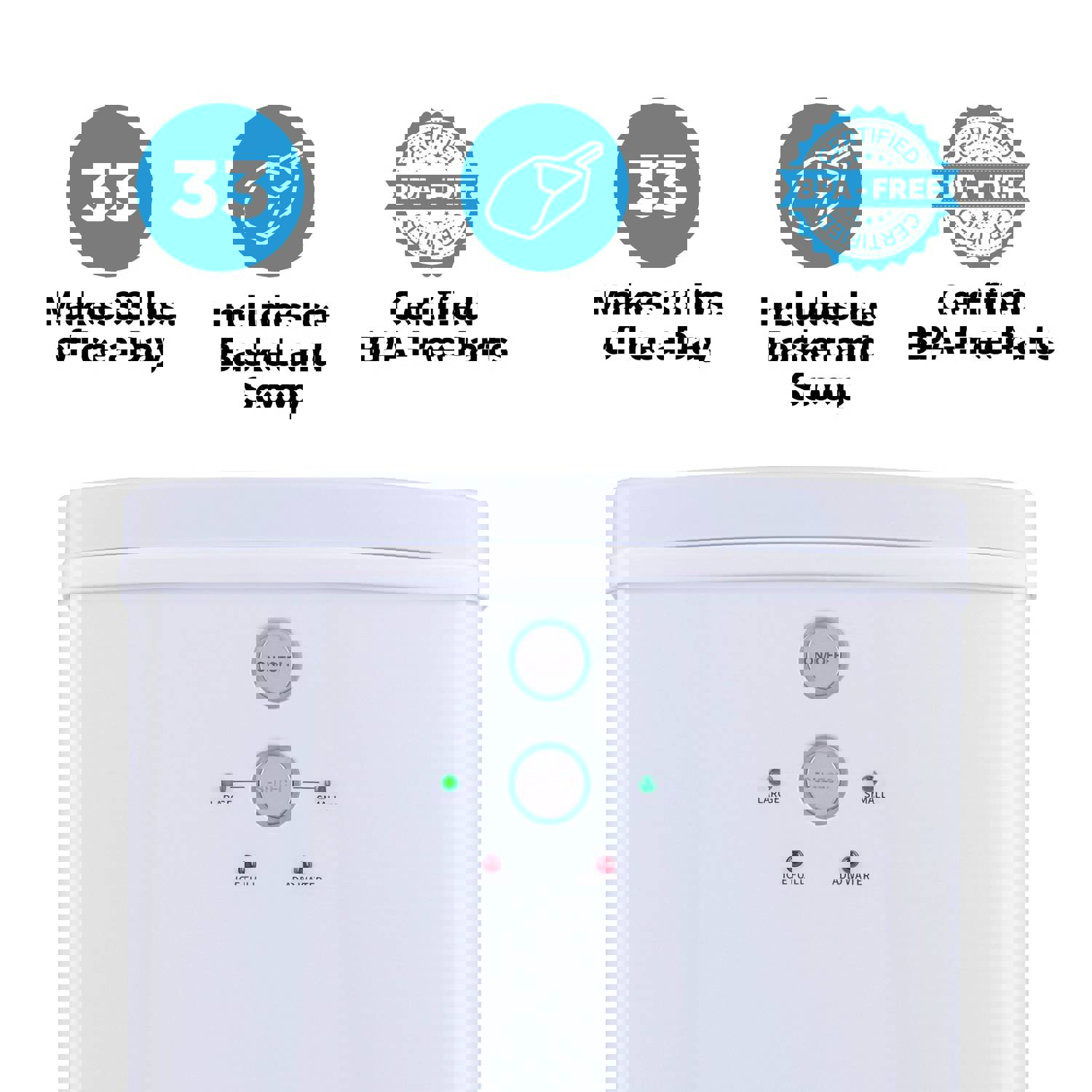 NewAir Portable Countertop Ice Maker - 33 lbs. Daily Output with 2 Ice Sizes