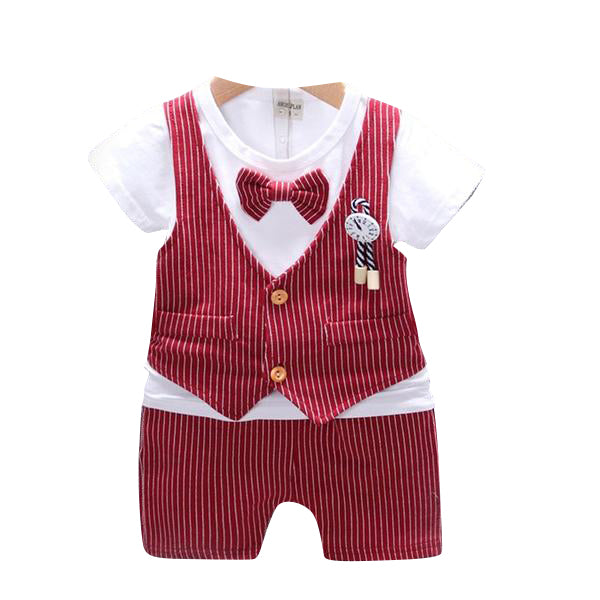 MOF Kids Boys Bow Tie Clothing Set Gentleman Suit