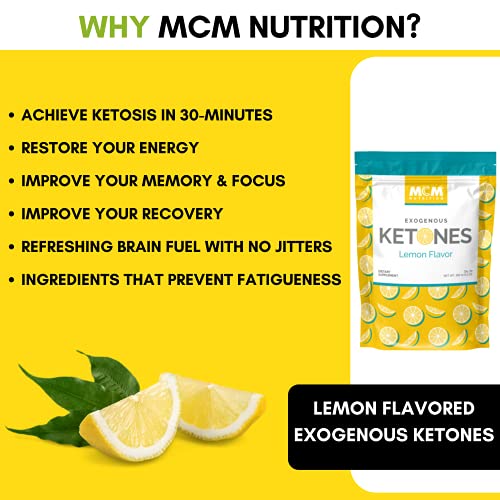 Exogenous Ketones Powder and BHB (Lemon) - Fast Acting Ketosis Drink Mix by MCM Nutrition