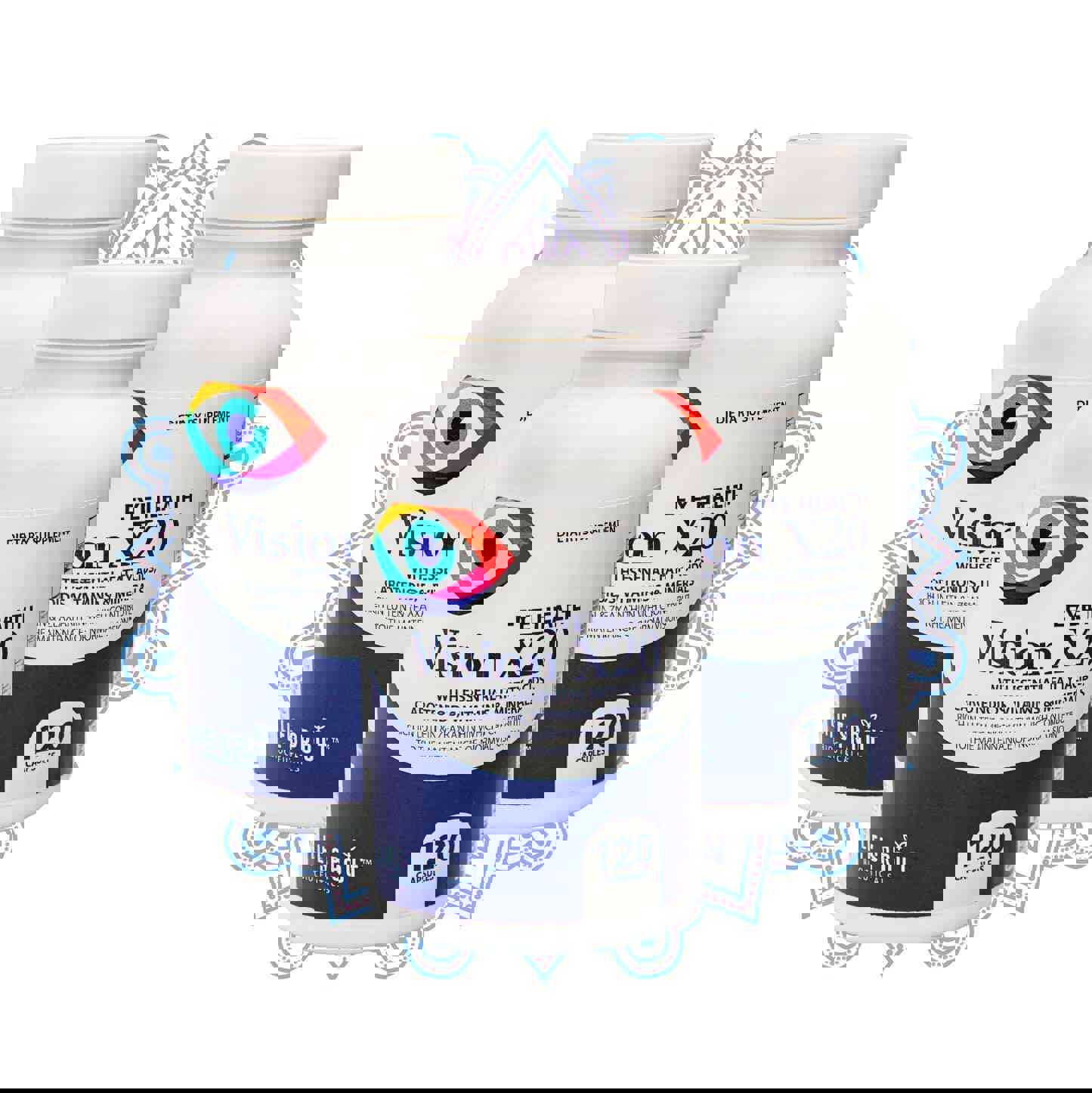 Vision X20 - 20+ Nutrients for Optimal Eye Health - Pack of 3 Bottles