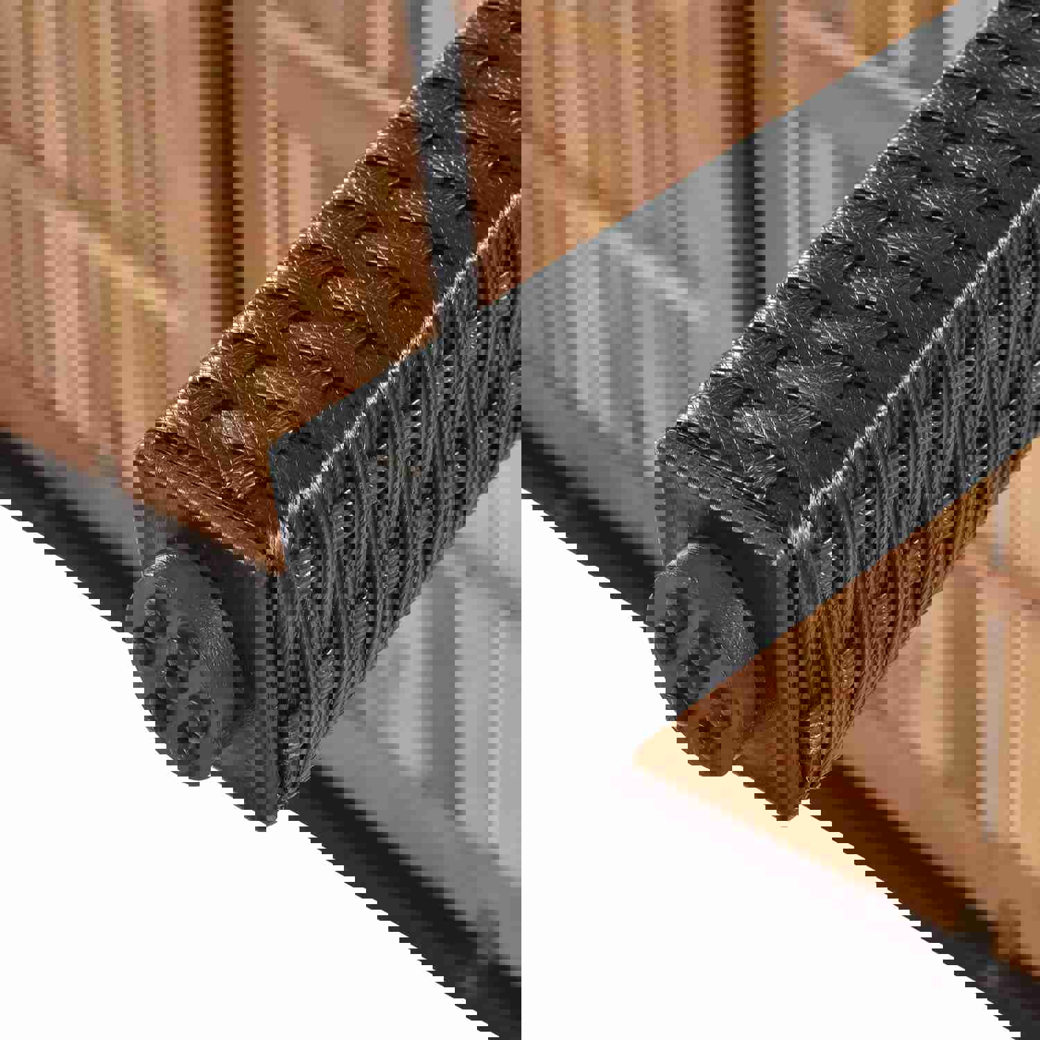 7-Piece Outdoor Patio Dining Set with Acacia Wood Tabletop and Stackable Armrest Chairs