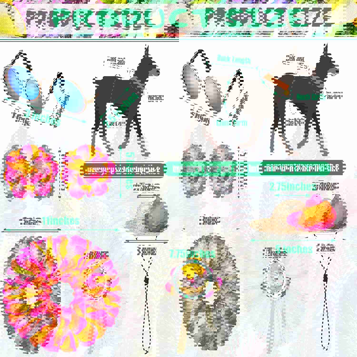 6 Pcs Halloween Pet Dog Hawaiian Costume Set with Tutu Skirt, Sunglasses, and Accessories