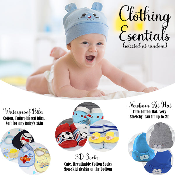 Blue Baby Boy Bundle Gift Set with Essentials, Toys & Accessories for 1st Year (12 Items)