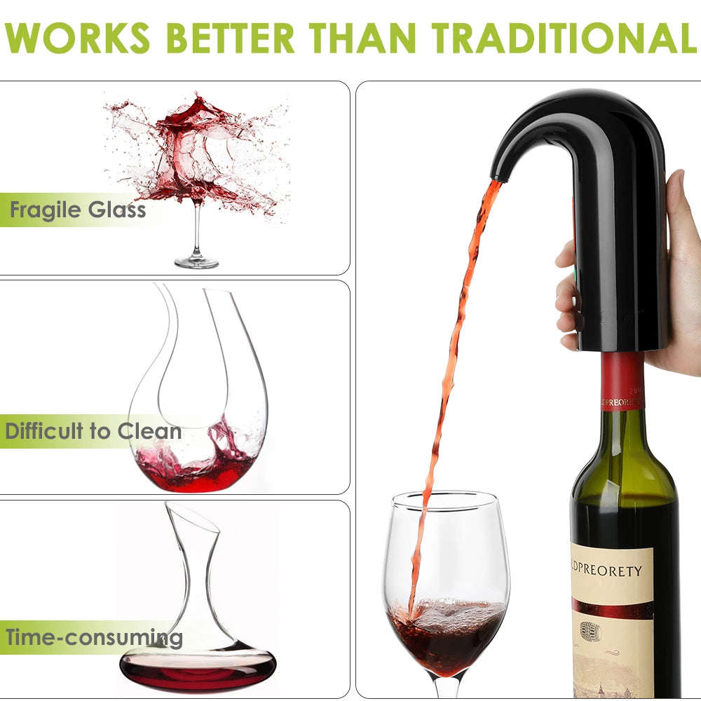 Portable Electric Wine Pourer Smart Wine Decanter Automatic Red Wine Aerator