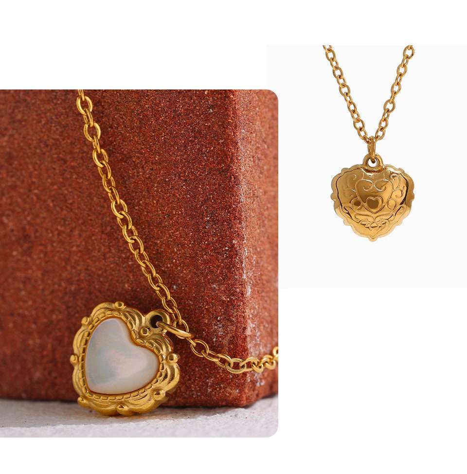 Evelyn Ornate Heart Necklace
