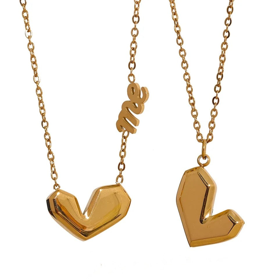 Self Love Heart Necklace - 18K Gold or Stainless Steel, Waterproof
